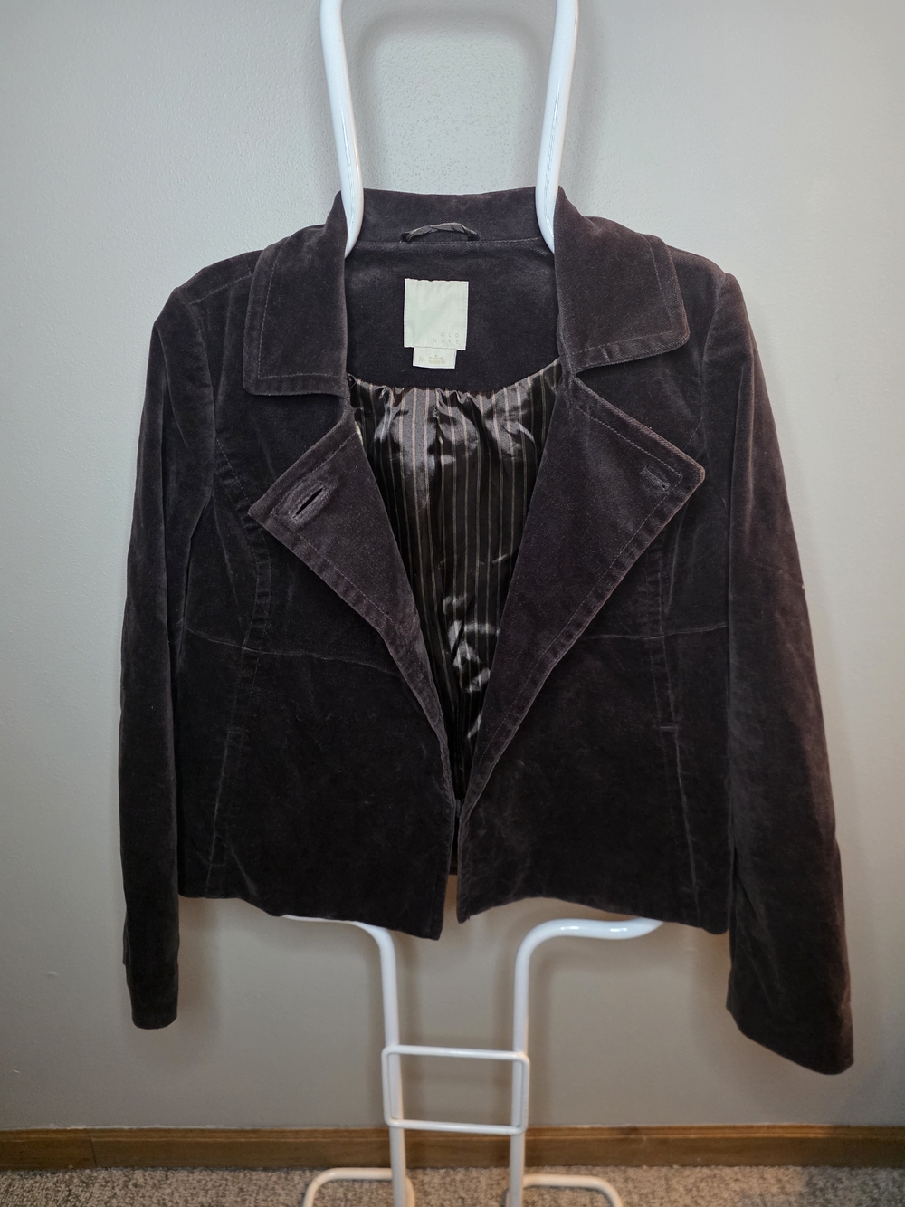 Old Navy Retro Dark Brown Velvet Blazer Jacket